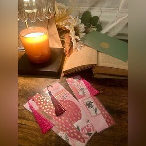 Pink and Gold Bookmark Set